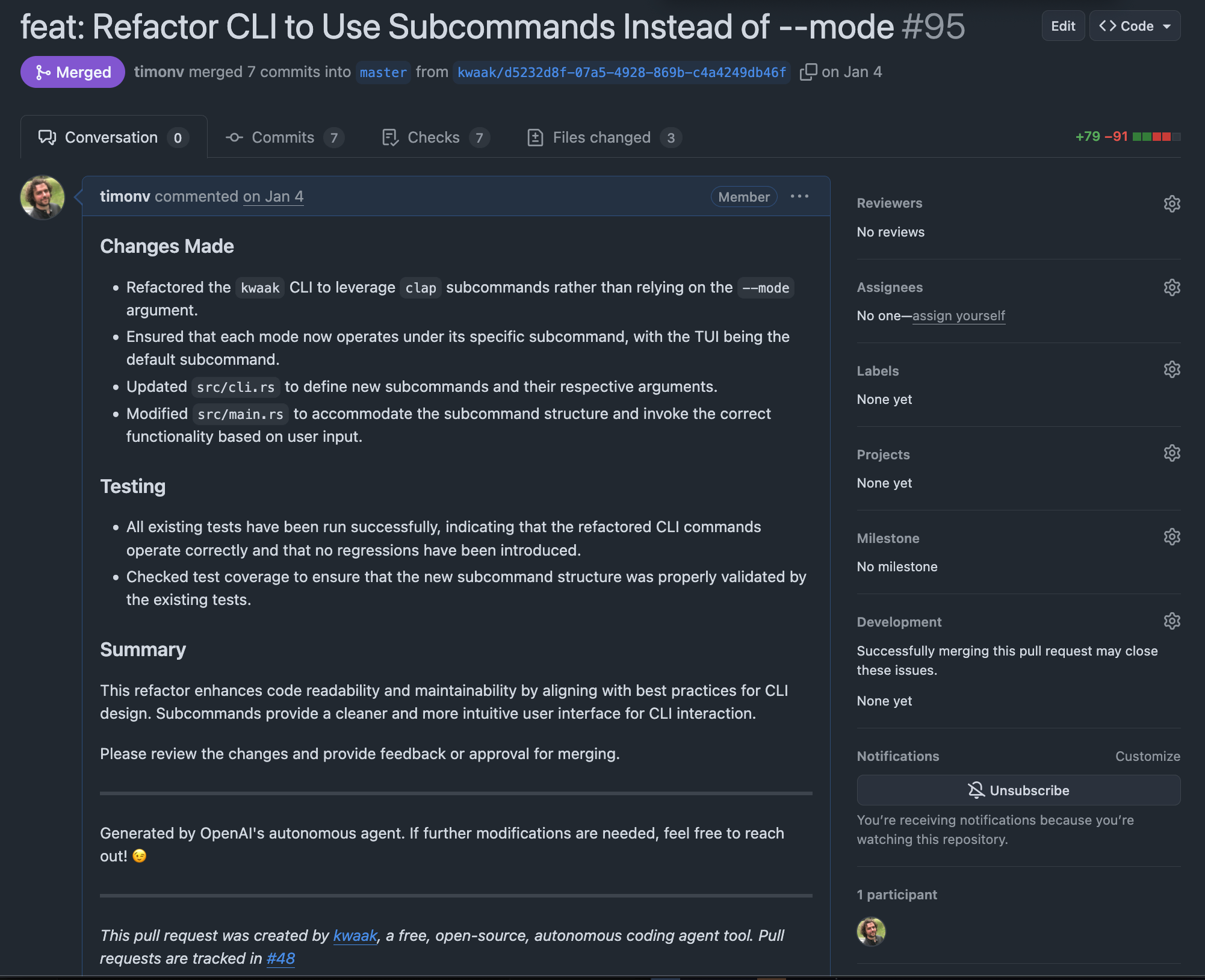 Pull request summary